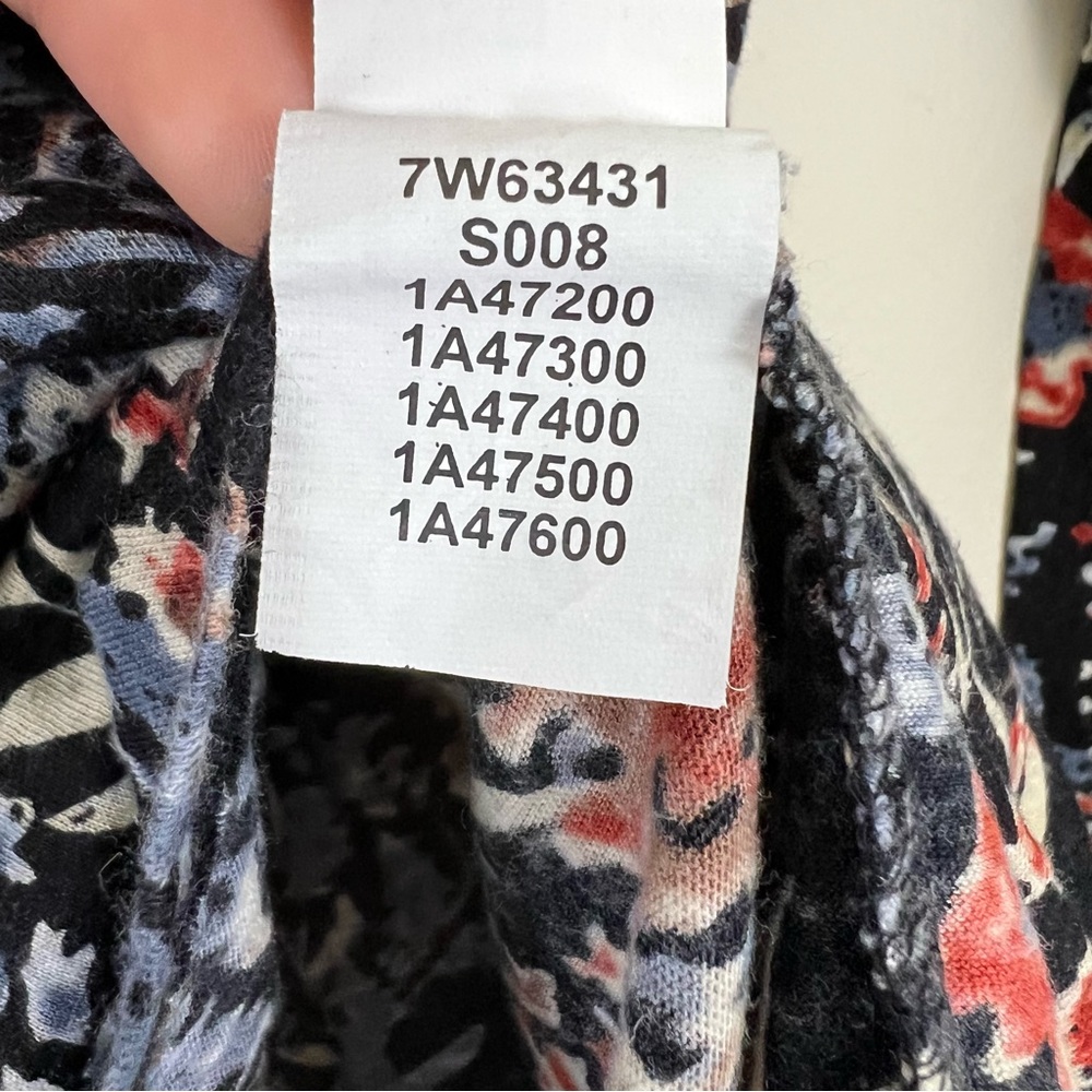 Lucky Brand Modal/Cotton Blend Elastic Pleated Front Floral Printed Boho Top - Picture 9 of 13